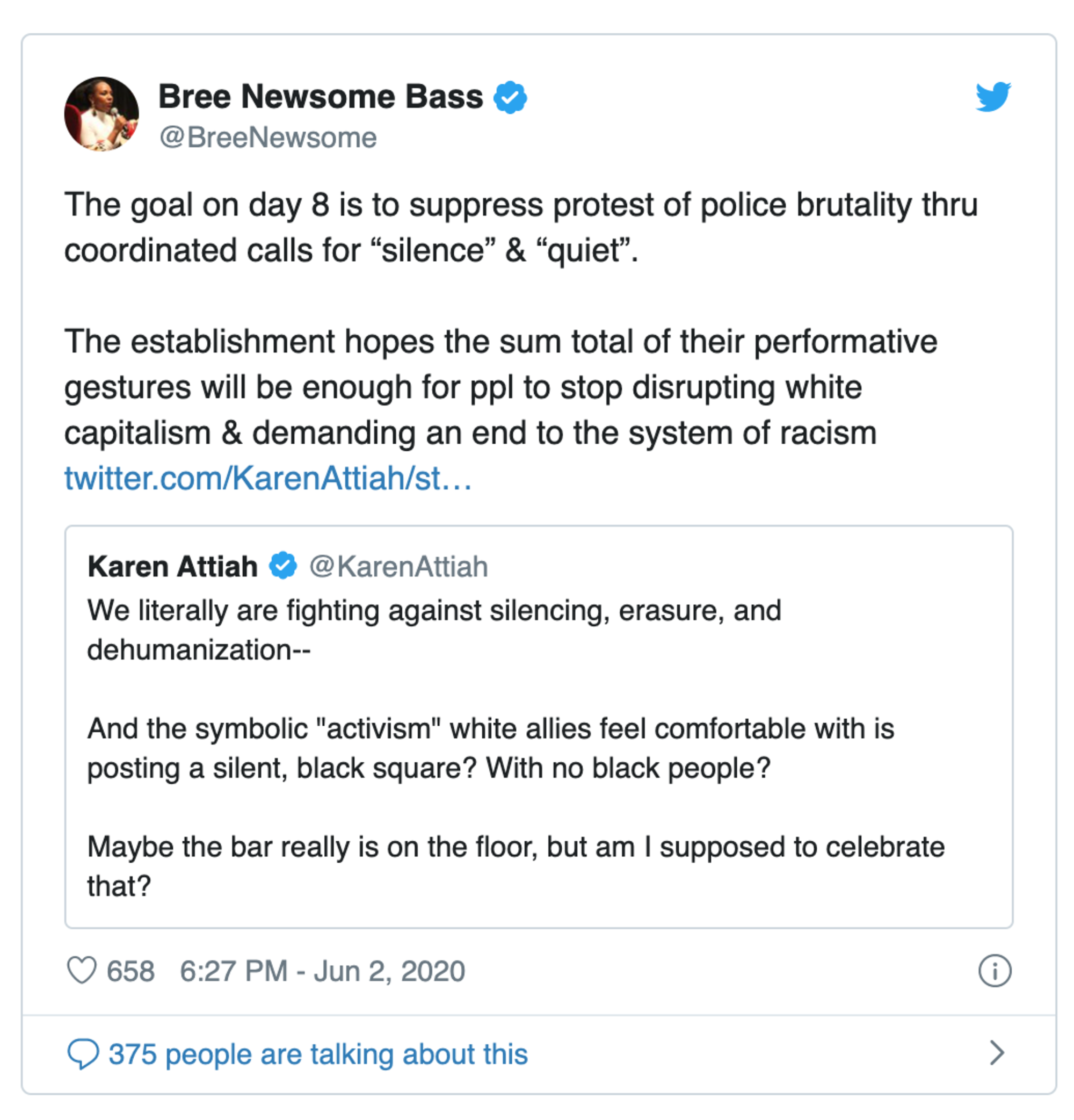 BREE NEWSOME BRASS Twitter