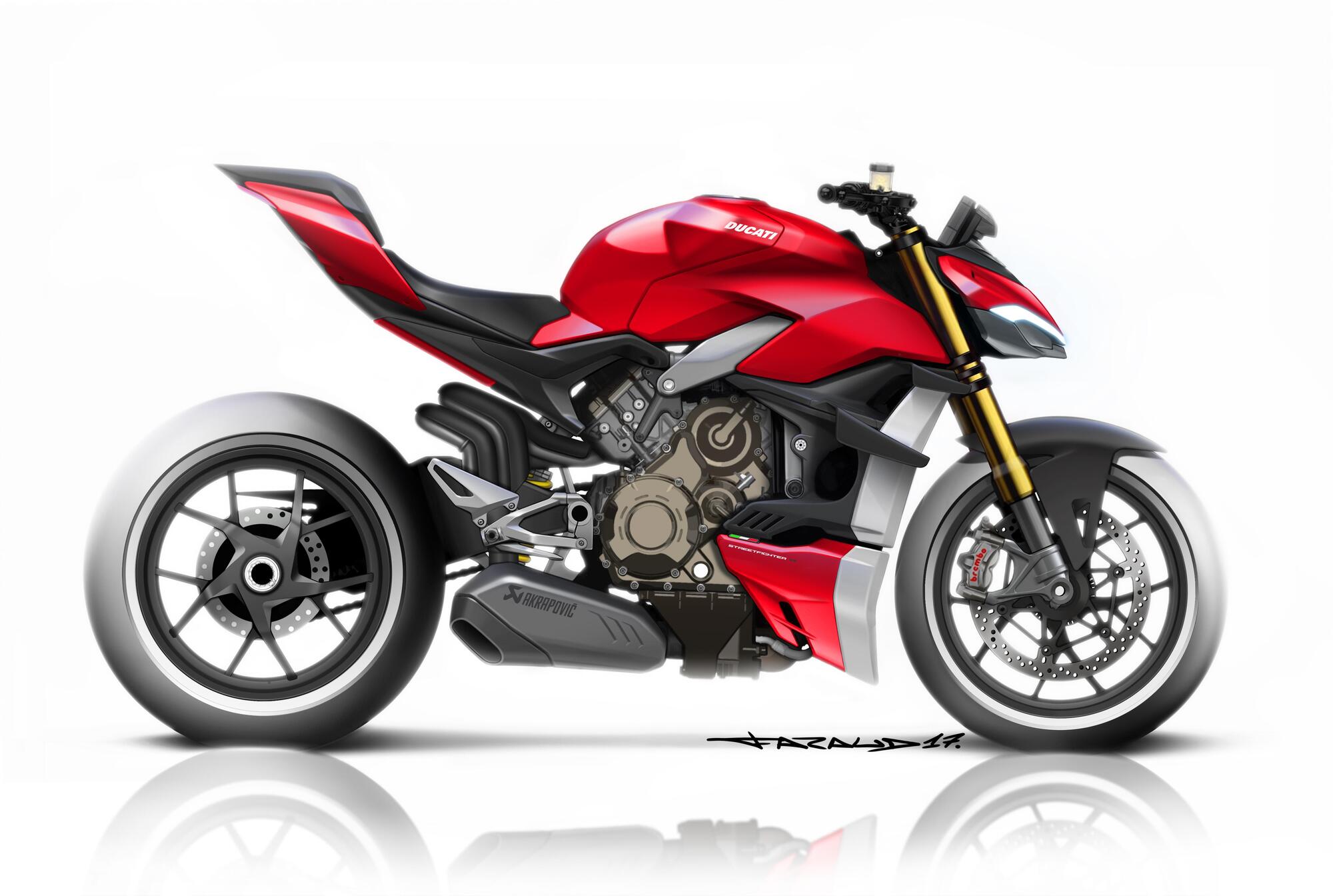 sketch ducati streetfighter v4