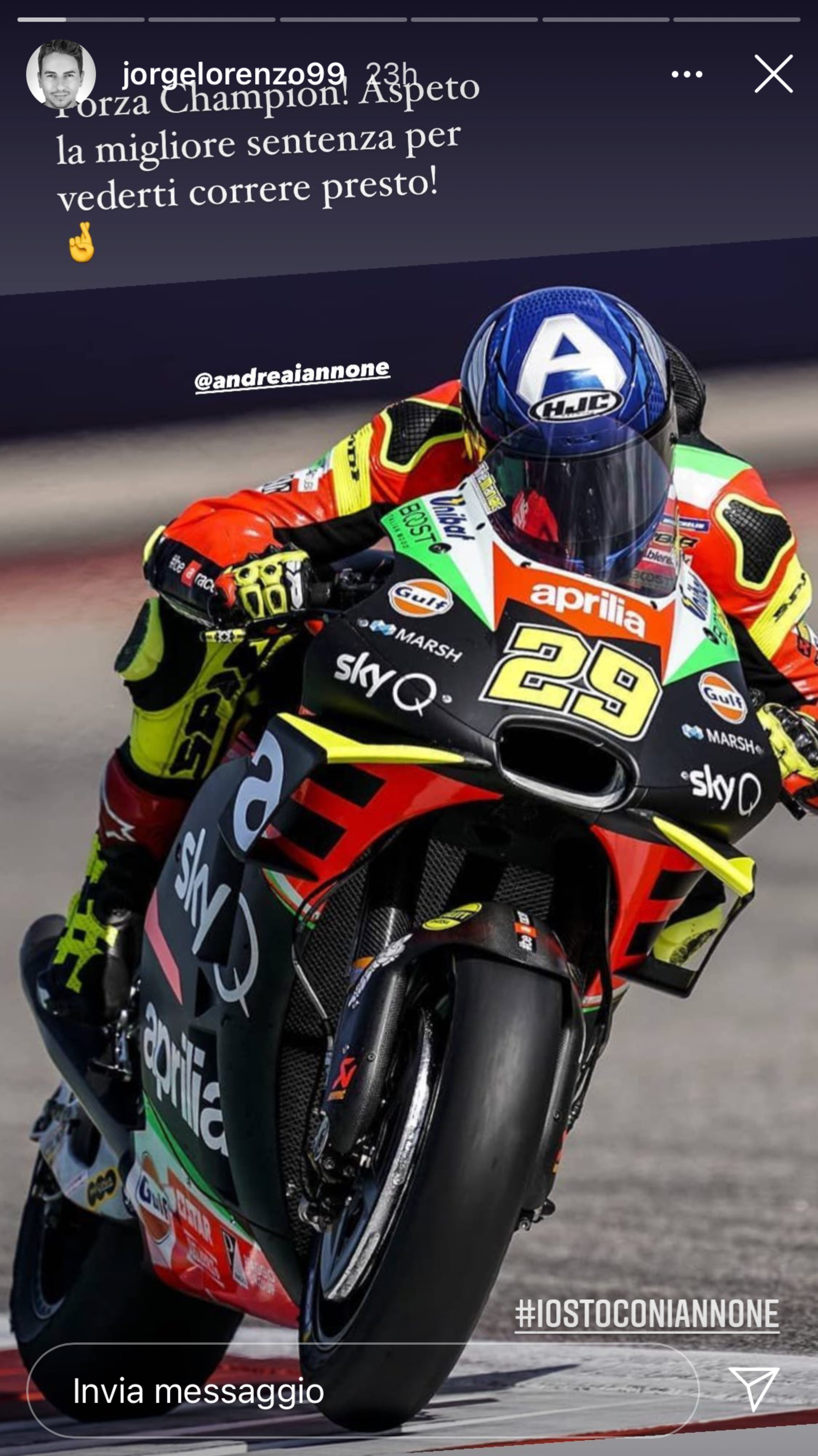 Jorge Lorenzo supporto Andrea Iannone sentenza TAS