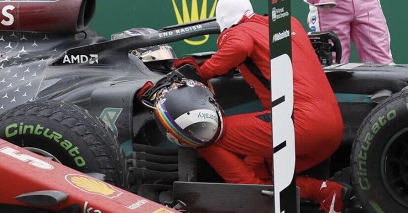 Vettel in ginocchio davanti a un Hamilton in lacrime, che cos&#039;&egrave; lo sport se non questo 