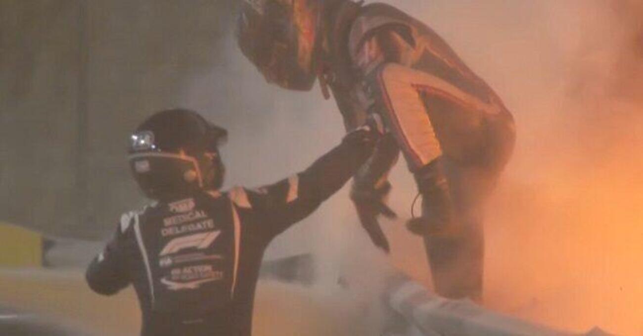 Incidente Grosjean in Bahrain: il pilota si salva senza una scarpa 