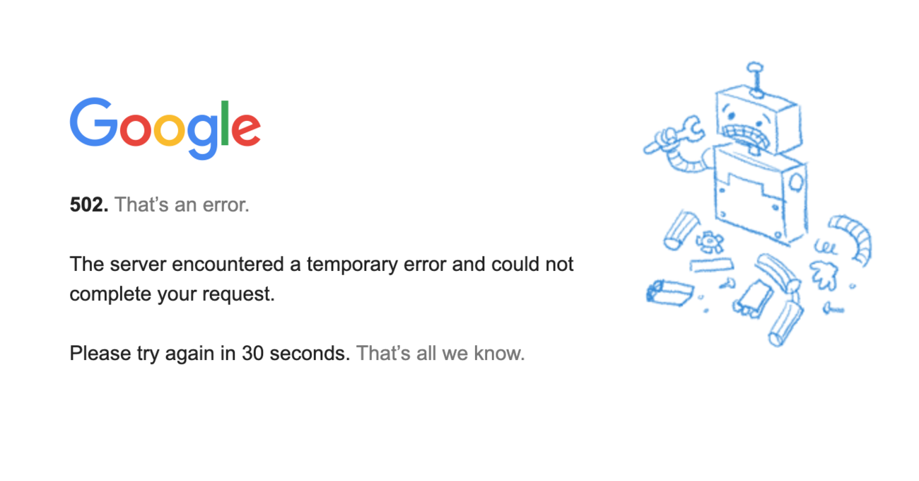 Google non sta funzionando in tutto il mondo
