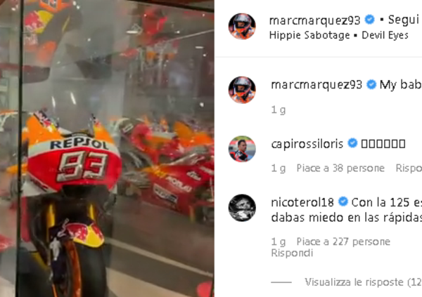 Marc Marquez chiama &ldquo;bimbe&rdquo; le sue moto! Scarpette e bagnetto? [VIDEO]