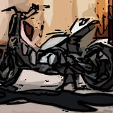 Il T-Max Hyper Modified realizzato da Roland Sands (quello vero), nel 2012 2
