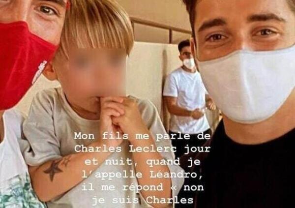 Il figlio di Lecomte incontra Leclerc: &quot;Realizzare i sogni di tuo figlio &egrave; qualcosa di magico&quot;