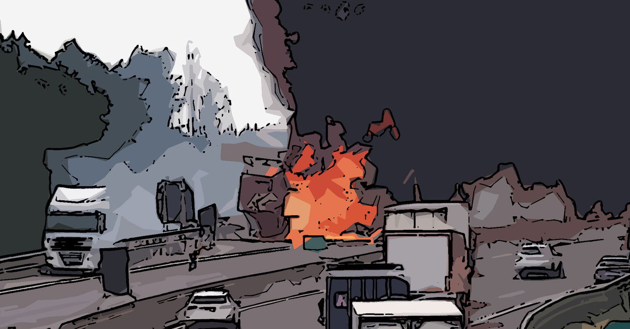 Camion in fiamme sull&#039;A14, nello stesso tratto dell&#039;esplosione del 2018 [VIDEO]