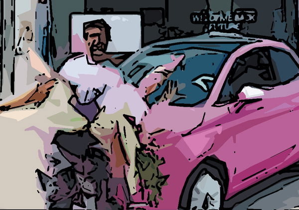 Antonella Elia, esclusa dal Grande Fratello si regala una Cinquecento rosa shocking