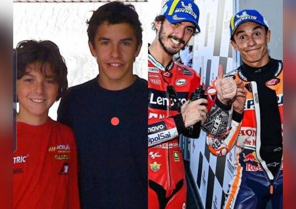 Carlo Pernat ha tirato fuori la foto dell&rsquo;anno: Pecco Bagnaia bambino e Marc Marquez campione