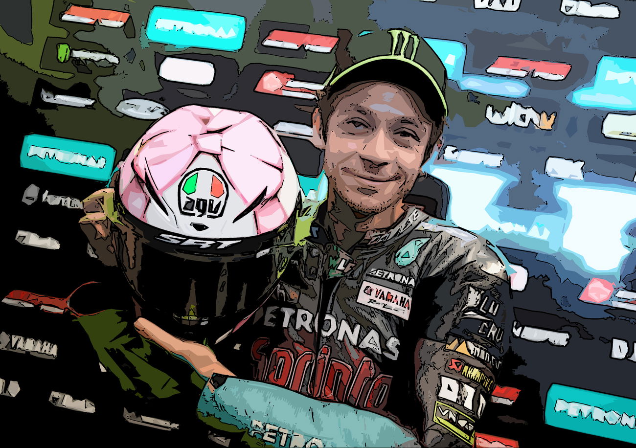 [FOTO] Valentino Rossi a Misano &ldquo;Con il nastro rosa&rdquo;: il casco speciale che omaggia sua figlia
