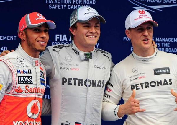 Hamilton e Schumacher visti da Rosberg: uno con pi&ugrave; talento, l&#039;altro pi&ugrave; diligente. Ecco le differenze secondo il tedesco