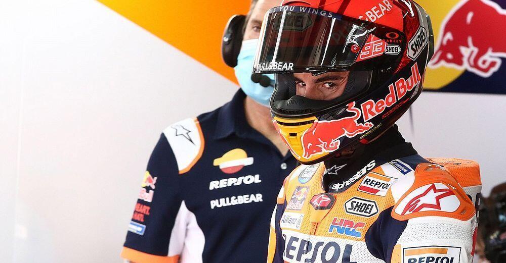 Temporali su Marc Marquez: &egrave; mistero sul casco dell&rsquo;incidente che ha causato la diplopia, anche se da Shoei...