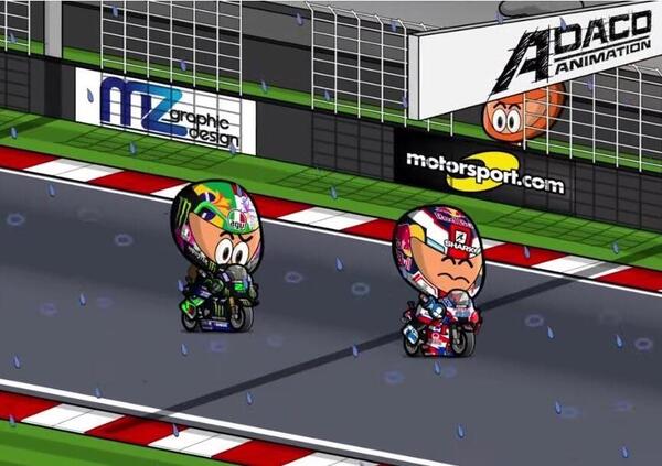 [VIDEO] Diluvi, sciamane, cadute e vittorie a sorpresa: la MotoGP sembra sempre pi&ugrave; un cartone animato