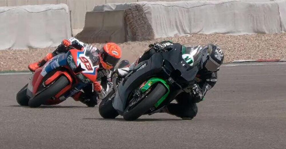 Honda vs Kawasaki: il sorpasso di Marc Marquez a un pilota amatoriale [VIDEO]