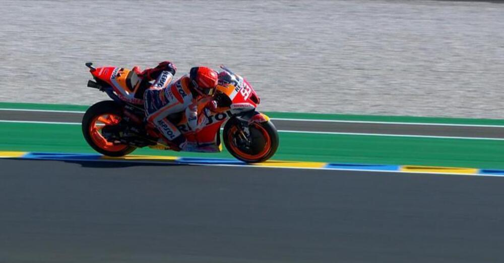 [VIDEO] Marc Marquez &egrave; tornato? A Le Mans la salva come ai vecchi tempi (anche sul lato destro) ma la verit&agrave; &egrave; un&rsquo;altra