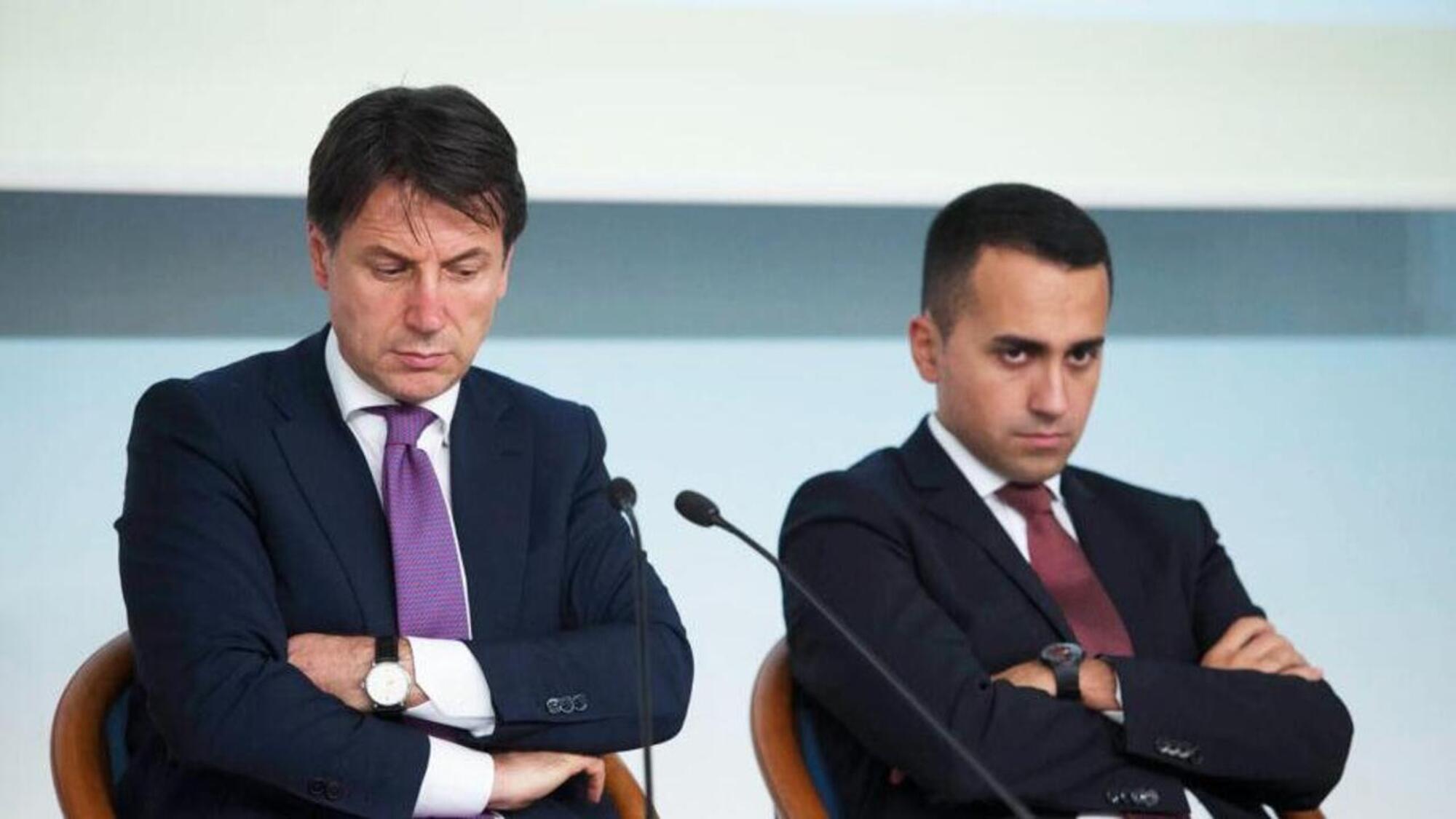 Giuseppe Conte e l&#039;ormai ex 5 Stelle Luigi Di Maio