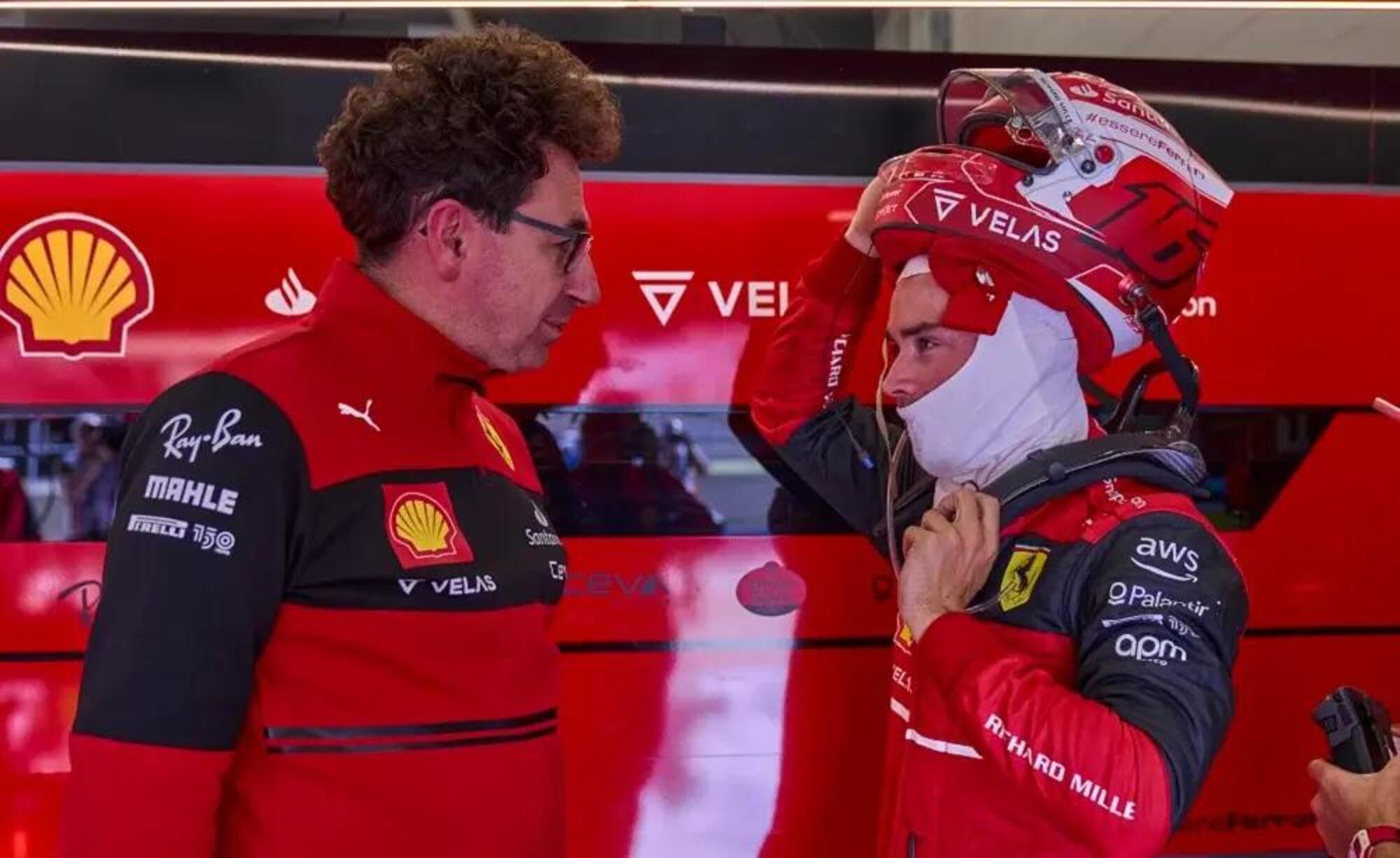 Mattia Binotto e Charles Leclerc