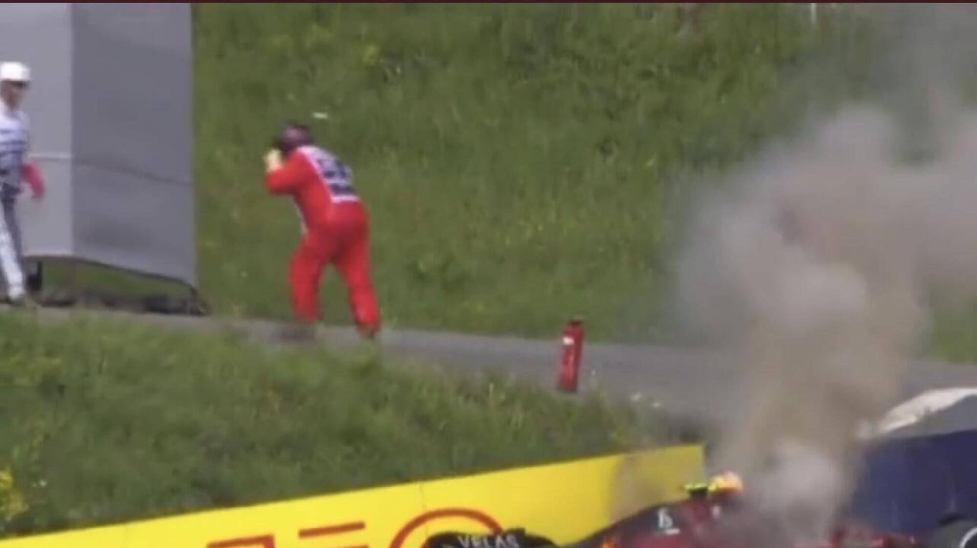 Incidente Sainz Austria incendio
