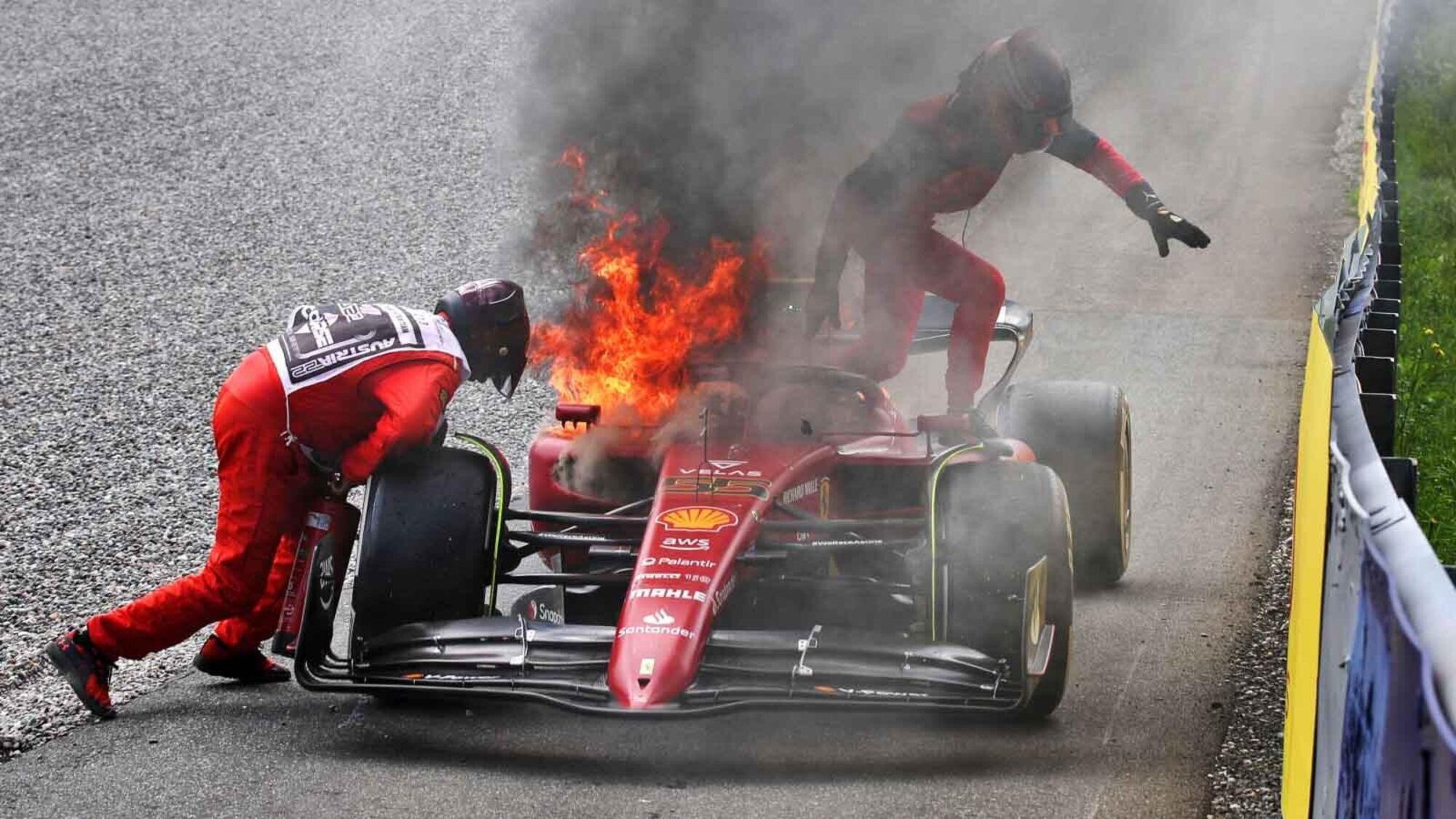 Red Bull Ring Sainz incendio fuoco