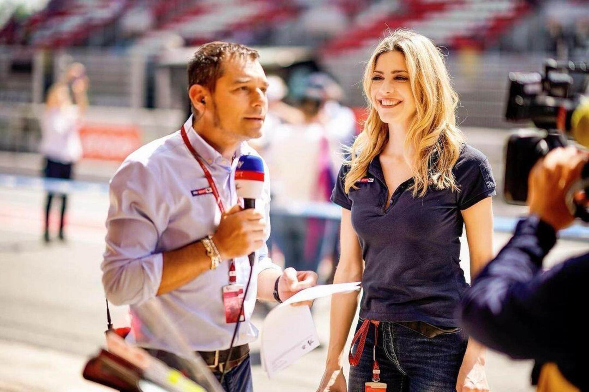 Vera Spadini con Mauro Sanchini Sky Sport MotoGP