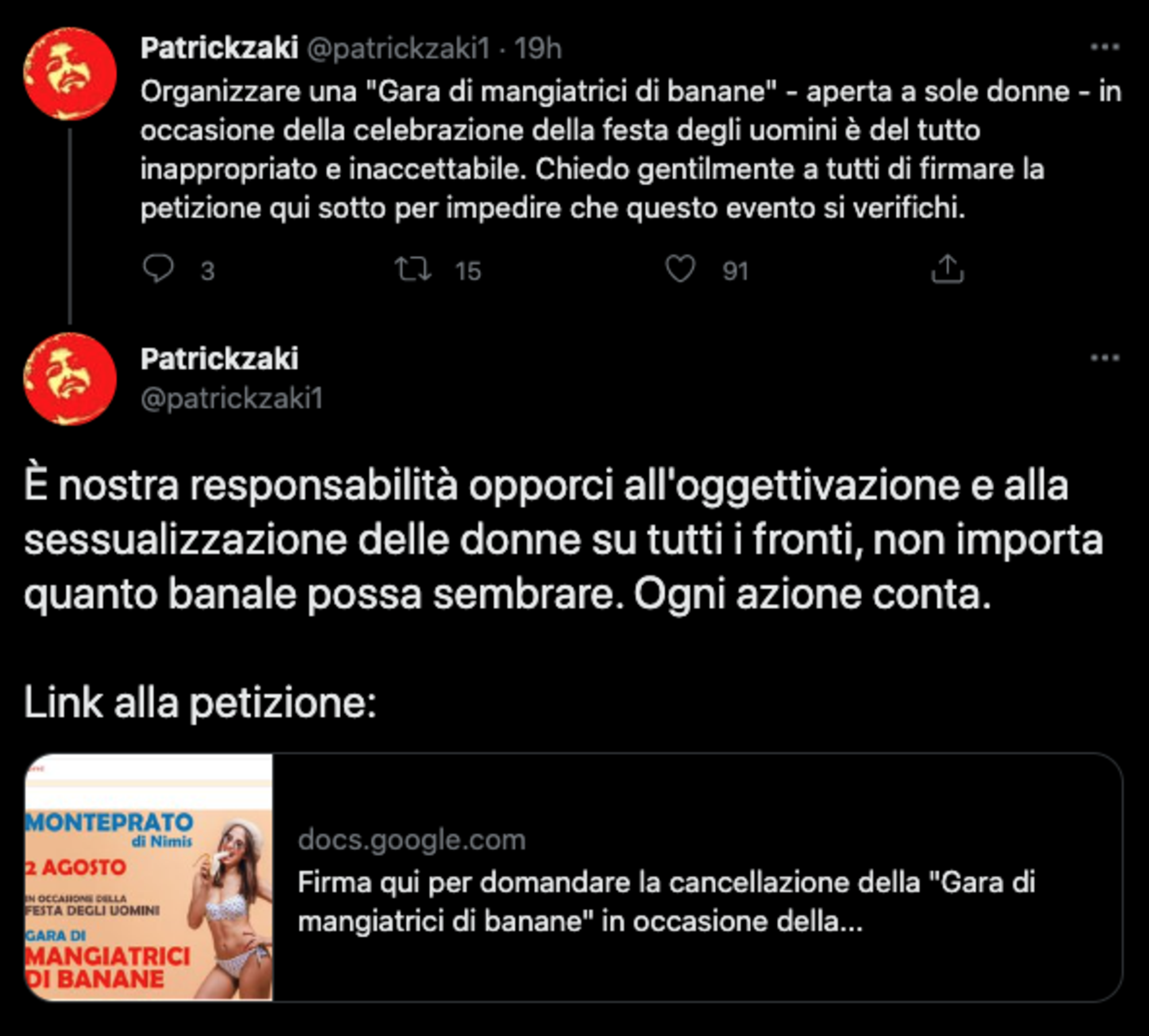 Zaki contro la festa