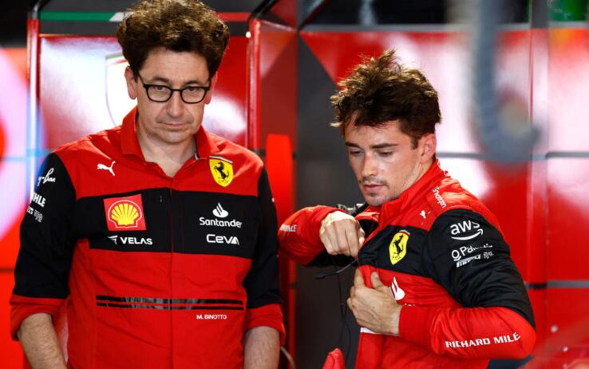 Mattia Binotto e Charles Leclerc