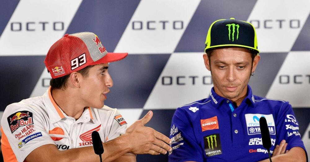 Marc Marquez torna a parlare di Valentino Rossi: &ldquo;I suoi punti deboli? Beh, c&rsquo;&egrave; una cosa da dire&hellip;&rdquo;