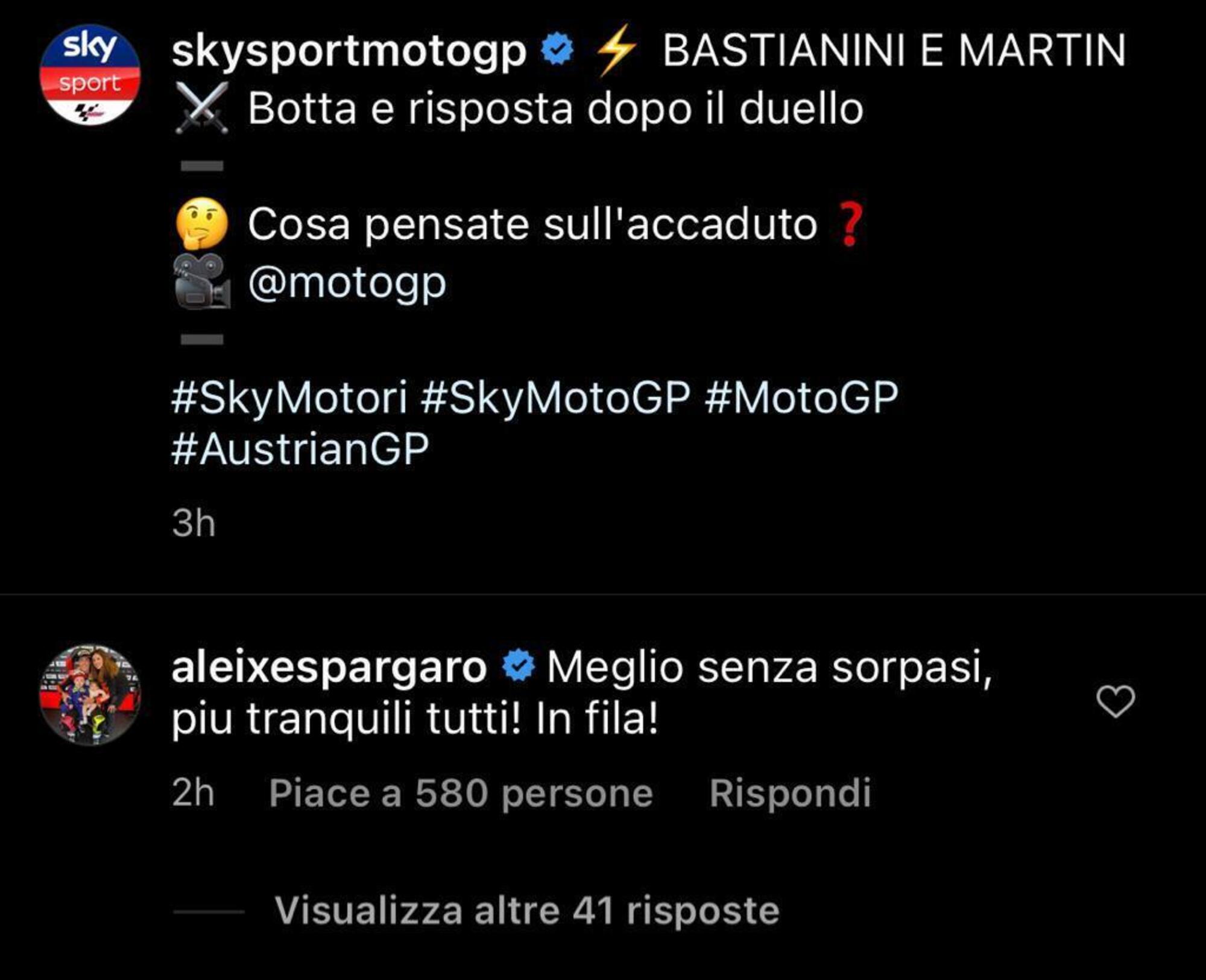 Aleix Espargar&ograve; contro Enea Bastianini