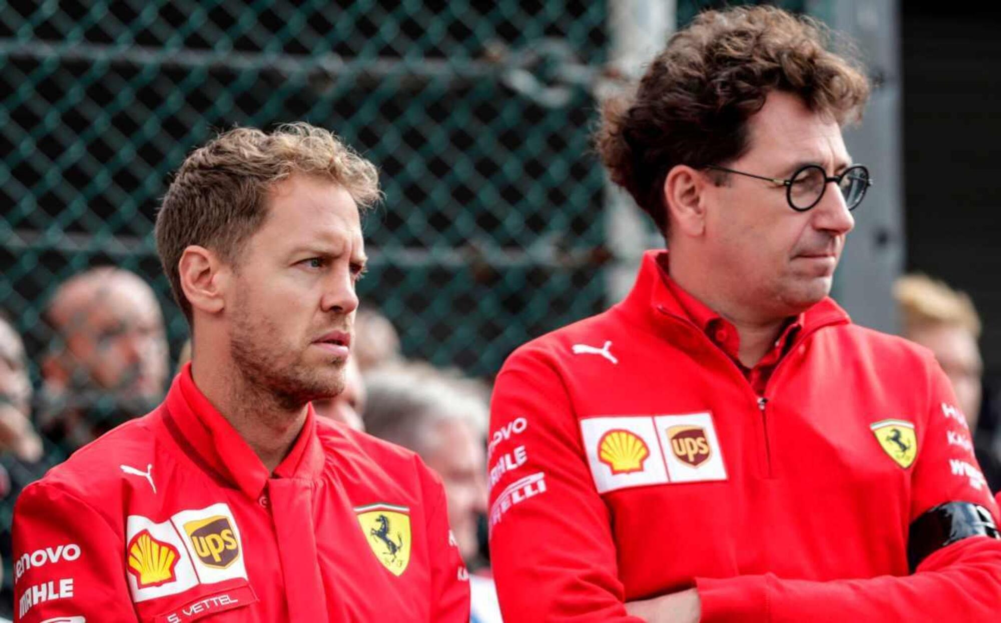 Sebastian Vettel e Mattia Binotto