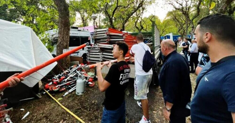 Tifosi olandesi sorpresi a costruire una tribuna abusiva per vedere il Gp di F1 a Monza. Ecco com&#039;&egrave; andata