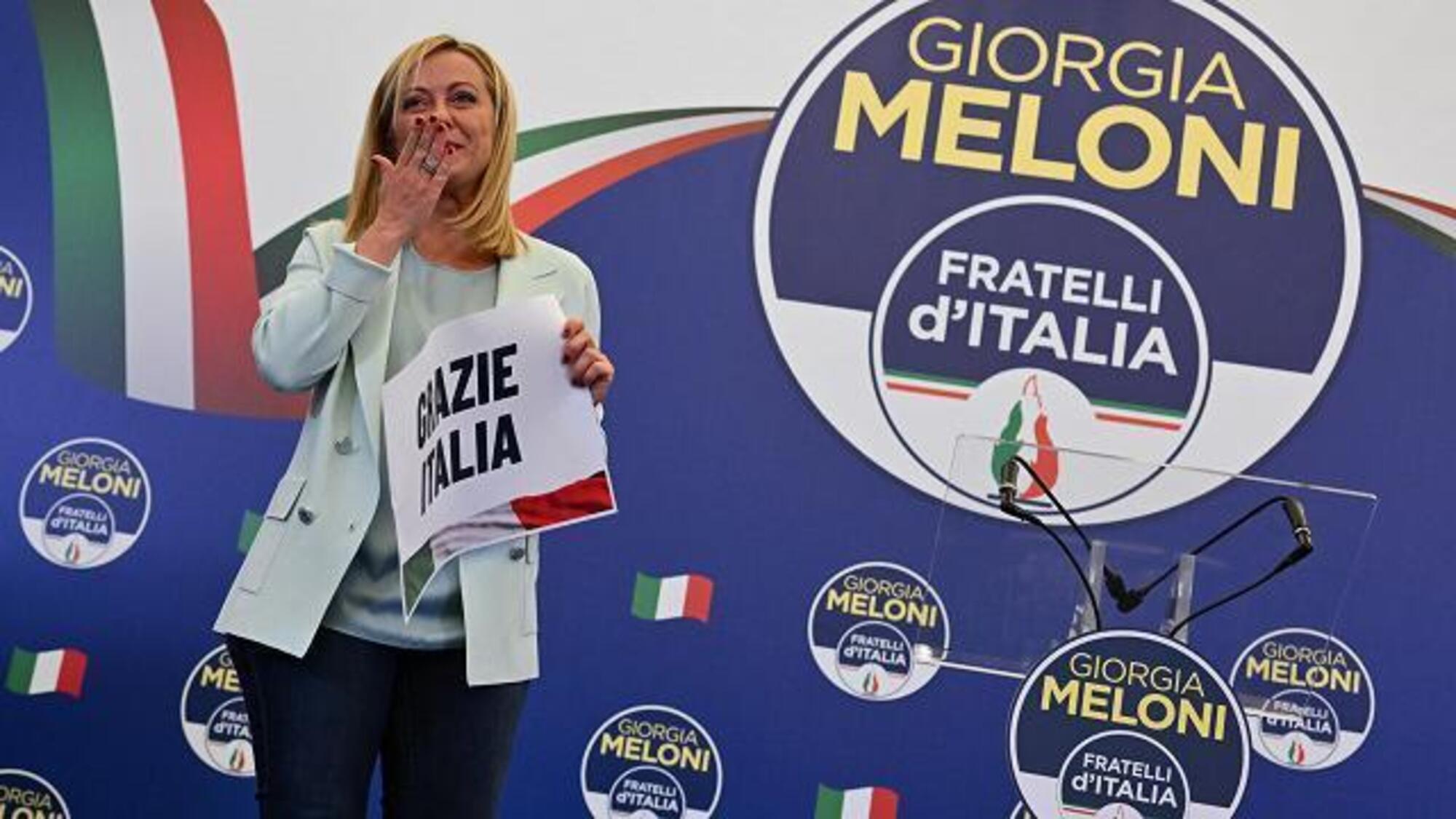 20220926 120121022 5972Giorgia Meloni sul palco dopo i risultati elettorali