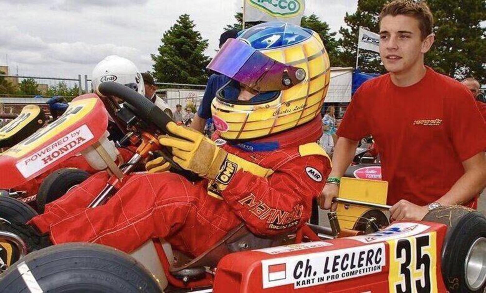 Jules Bianchi e un giovanissimo Charles Leclerc