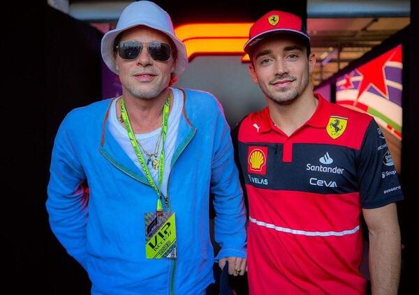 [VIDEO] Leclerc porta in pista Brad Pitt: il video dell&#039;on board a Austin con la superstar americana