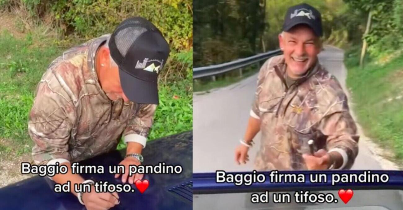 [VIDEO] Roberto Baggio firma una Panda e scherza: &ldquo;Un&rsquo;altra auto rovinata&rdquo;