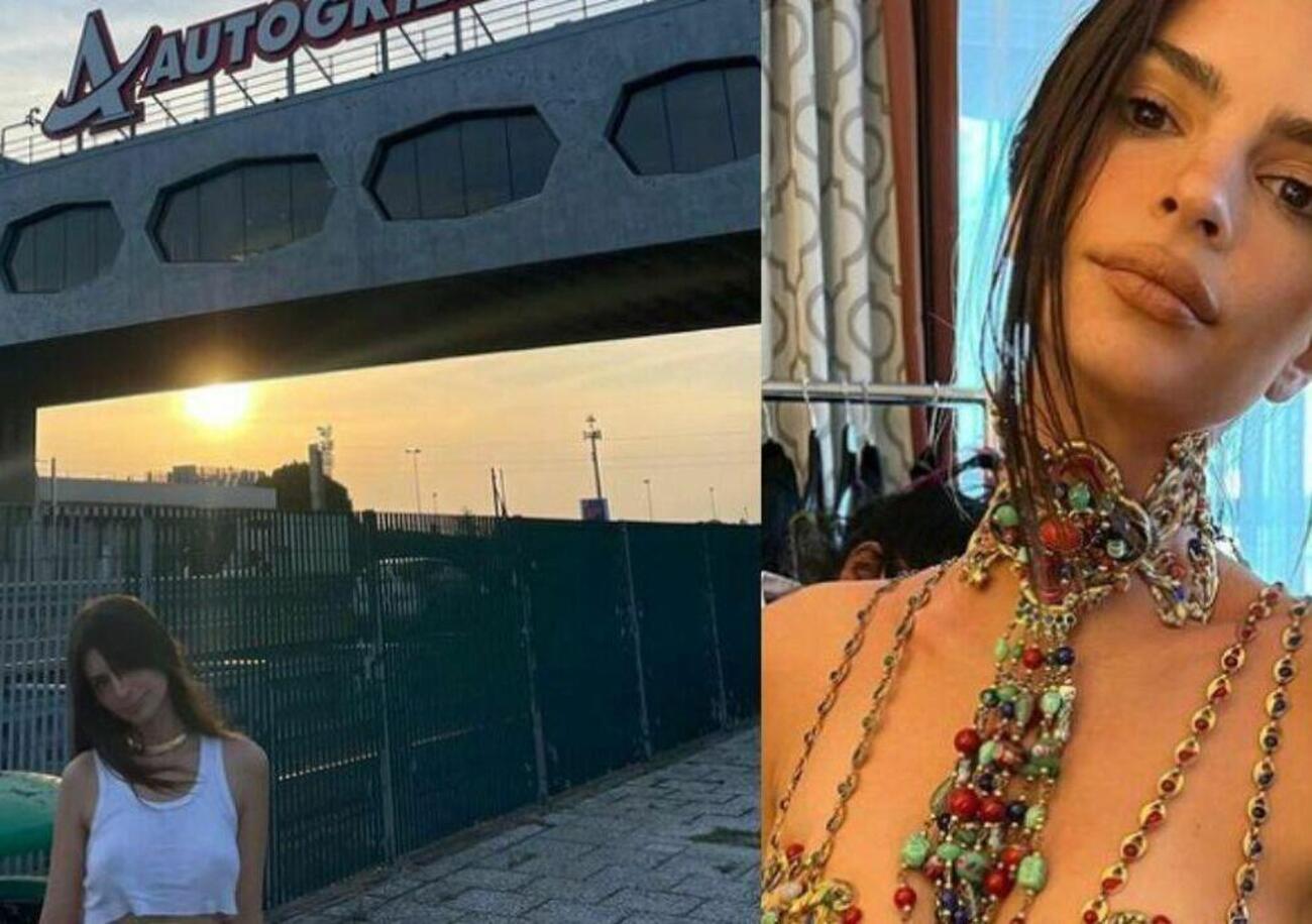 Cosa ci faceva Emily Ratajkowski all&#039;Autogrill? La foto fa il giro del mondo