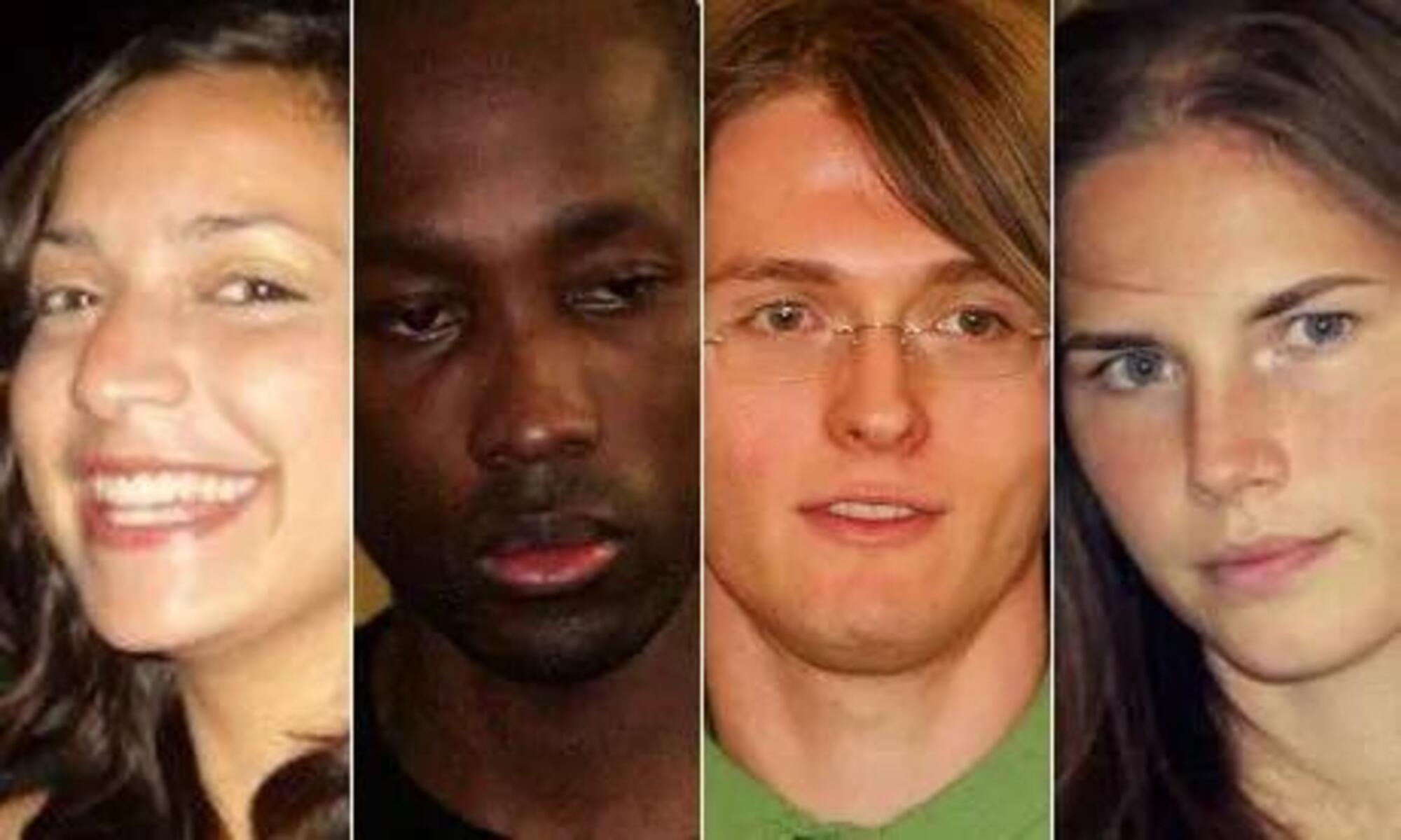 Meredith Kercher, Rudy Gued&eacute;, Raffaele Sollecito e Amanda Knox