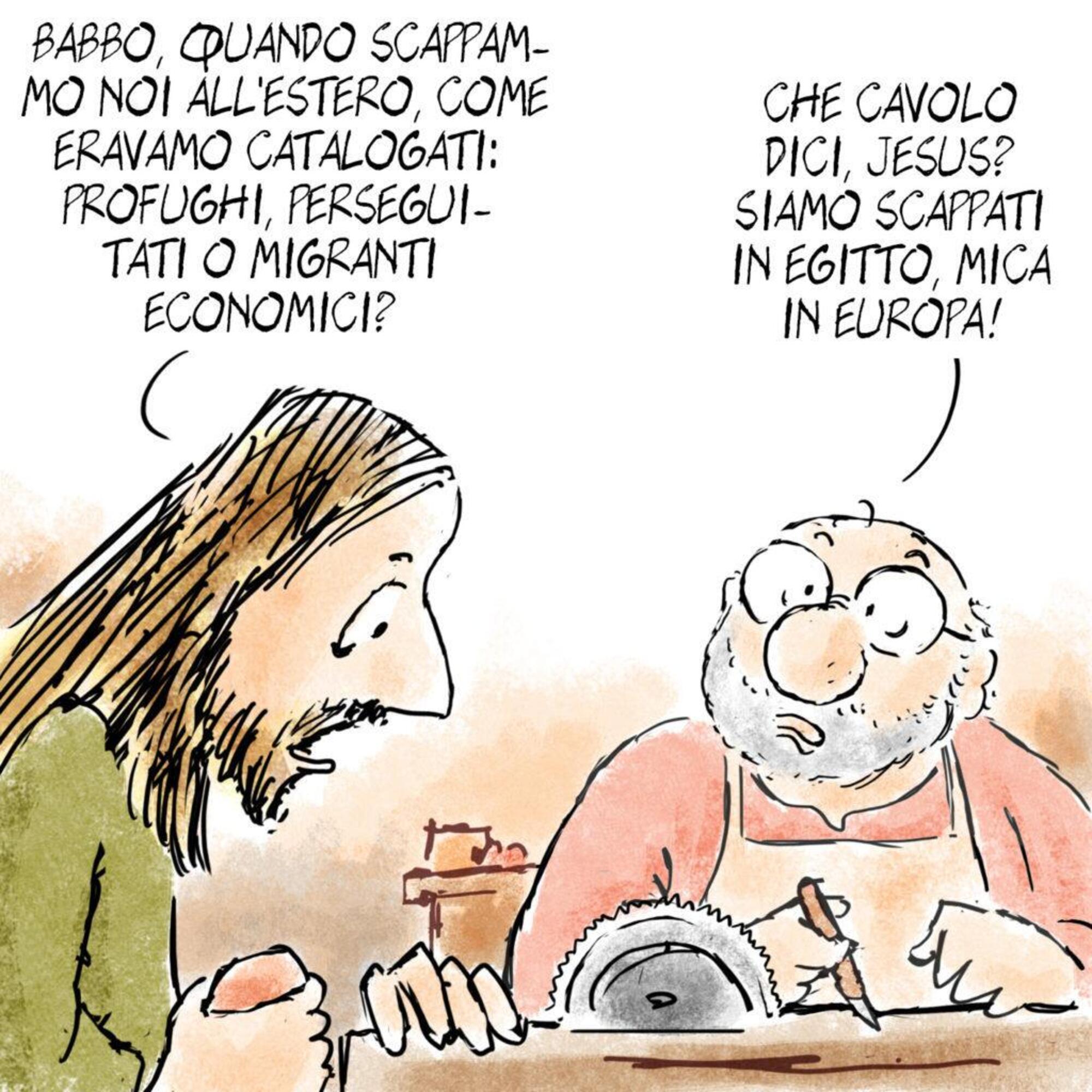 Hello Jesus, una vignetta di Sergio Staino