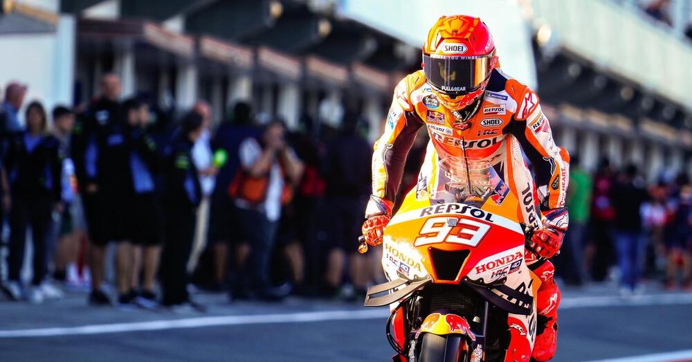 Marc Marquez a Valencia fa il suo gioco ma non si offende per la toccatina: &ldquo;Mi &egrave; piaciuta&rdquo;