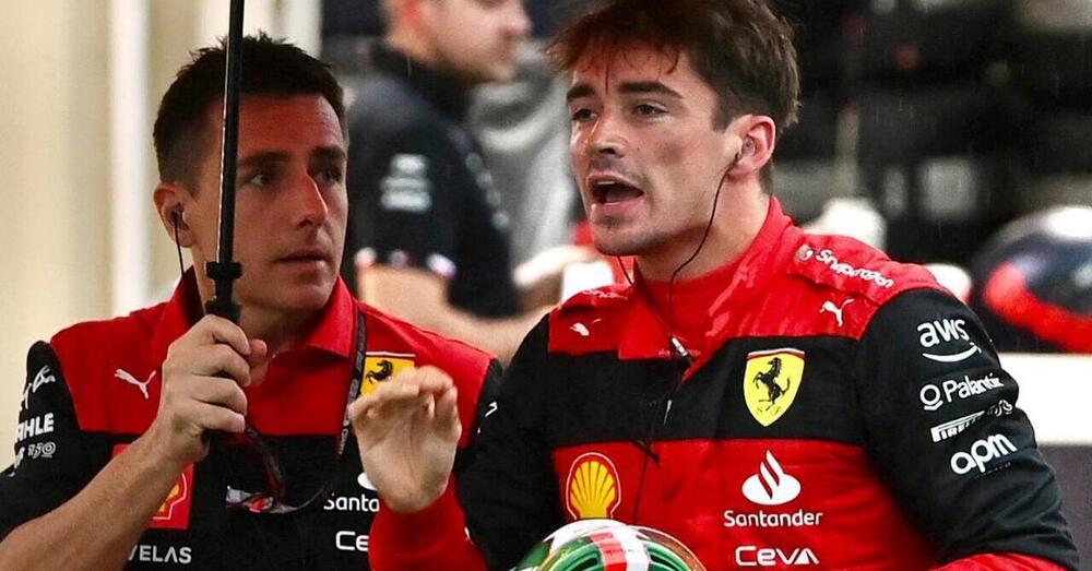 Leclerc come Schumacher: le fotografie del monegasco furioso con la Ferrari fanno il giro del mondo