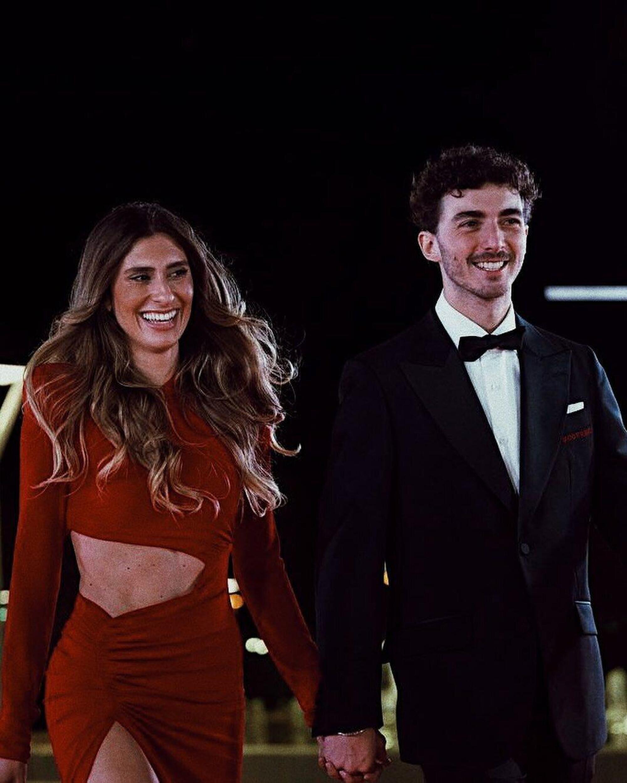 Domizia Castagnini e Pecco Bagnaia, Valencia 2022, FIM Gala Awards.