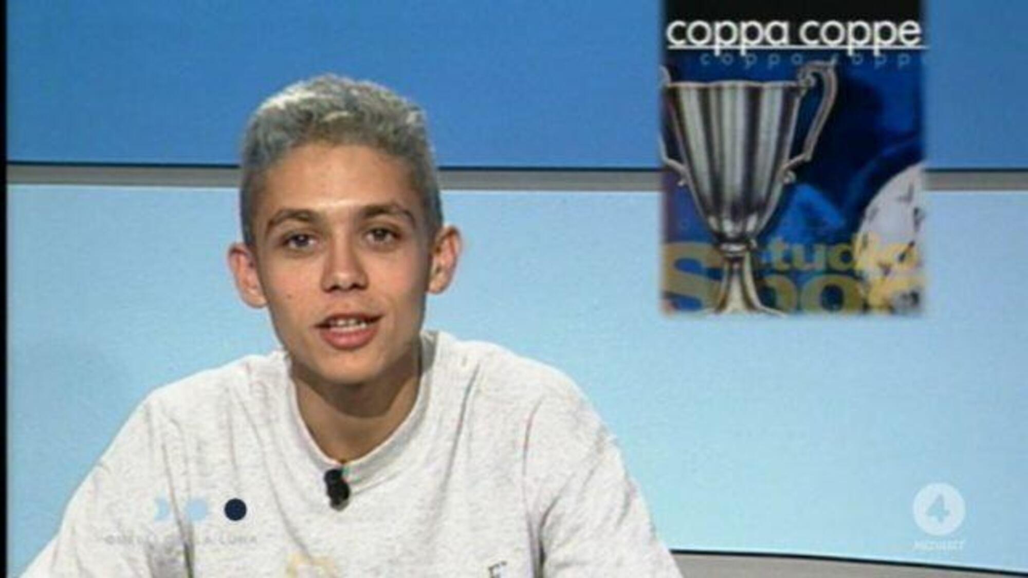 Valentino Rossi conduce il TG a Studio Sport, 1997