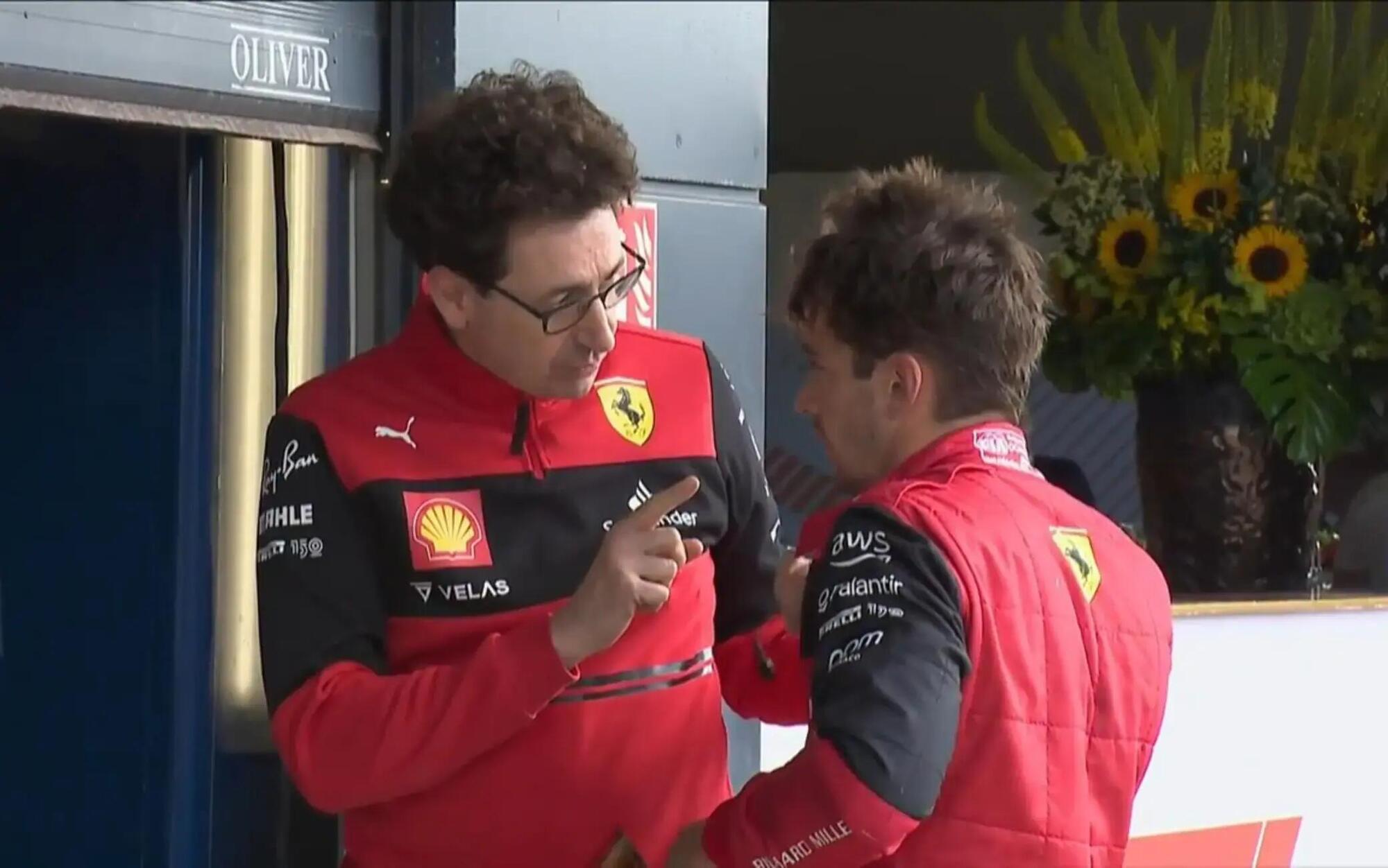 Charles Leclerc e Mattia Binotto