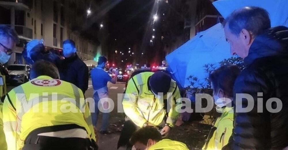 Auto impazzita, travolge una moto e si schianta contro la pizzeria. Tra i soccorritori il sindaco Beppe Sala