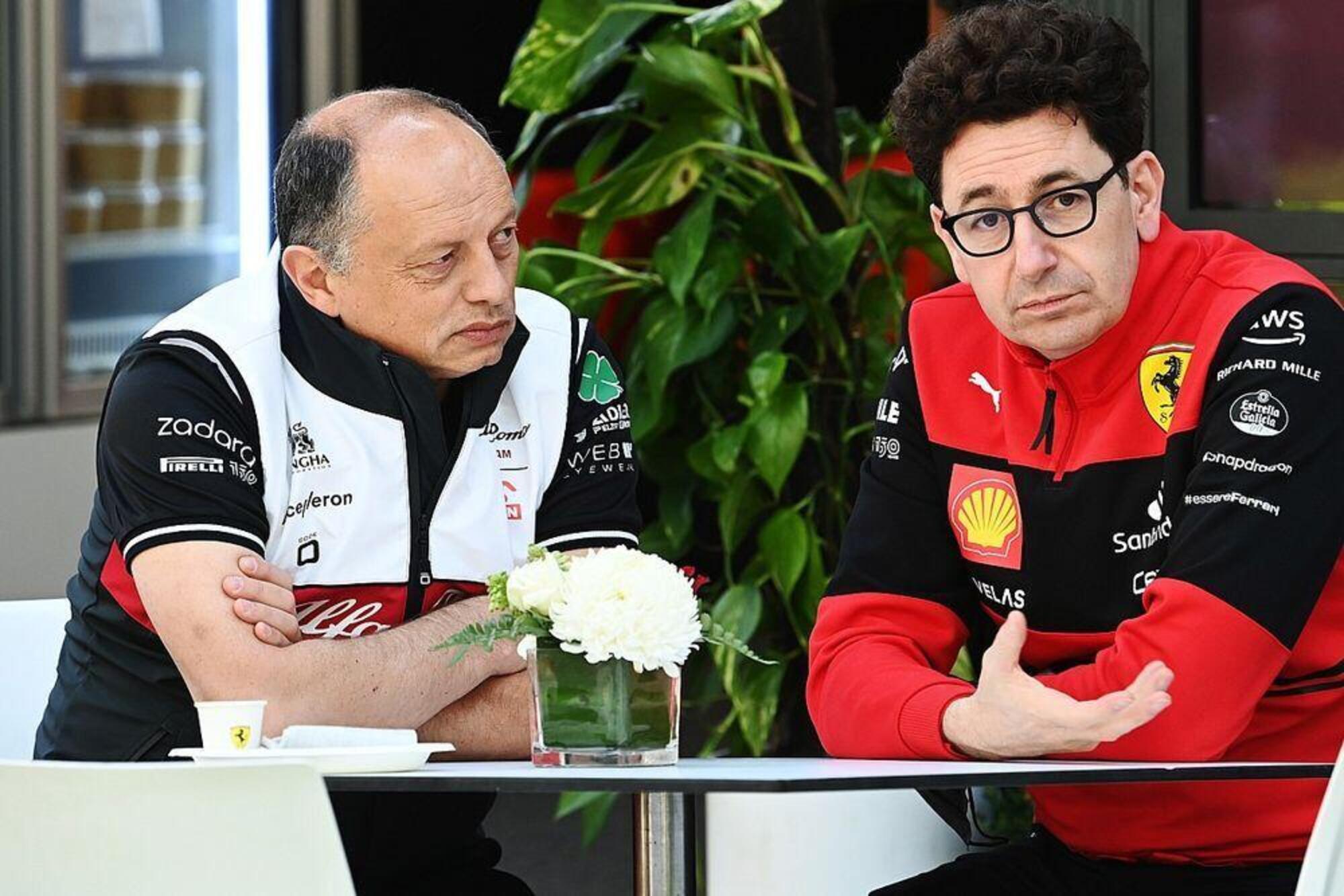 Mattia Binotto e Fr&eacute;d&eacute;ric Vasseur