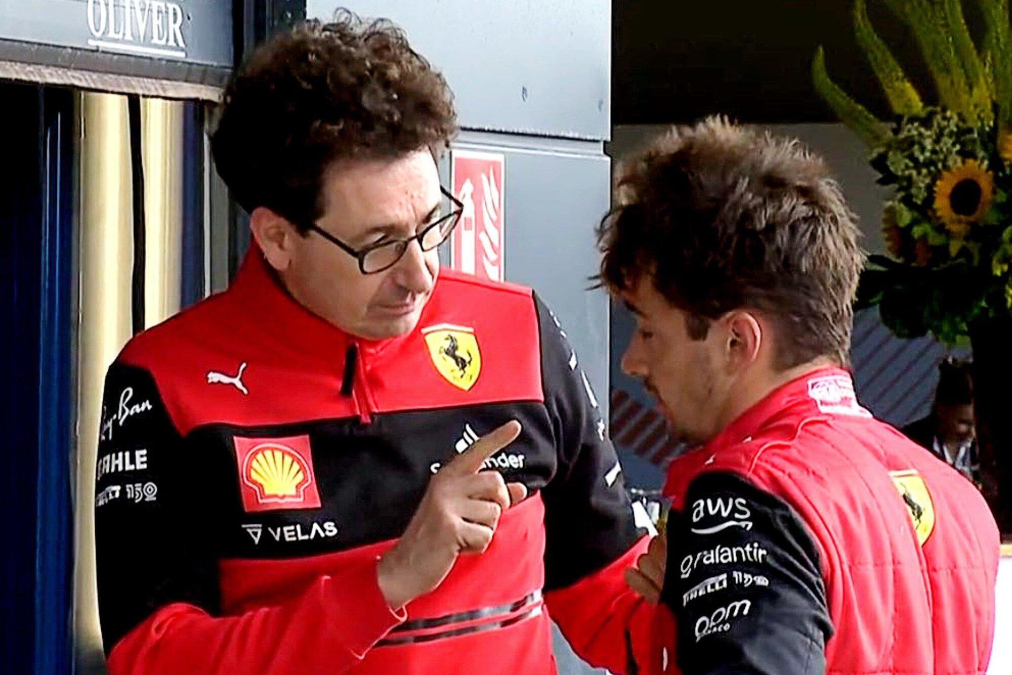 Mattia Binotto e Charles Leclerc