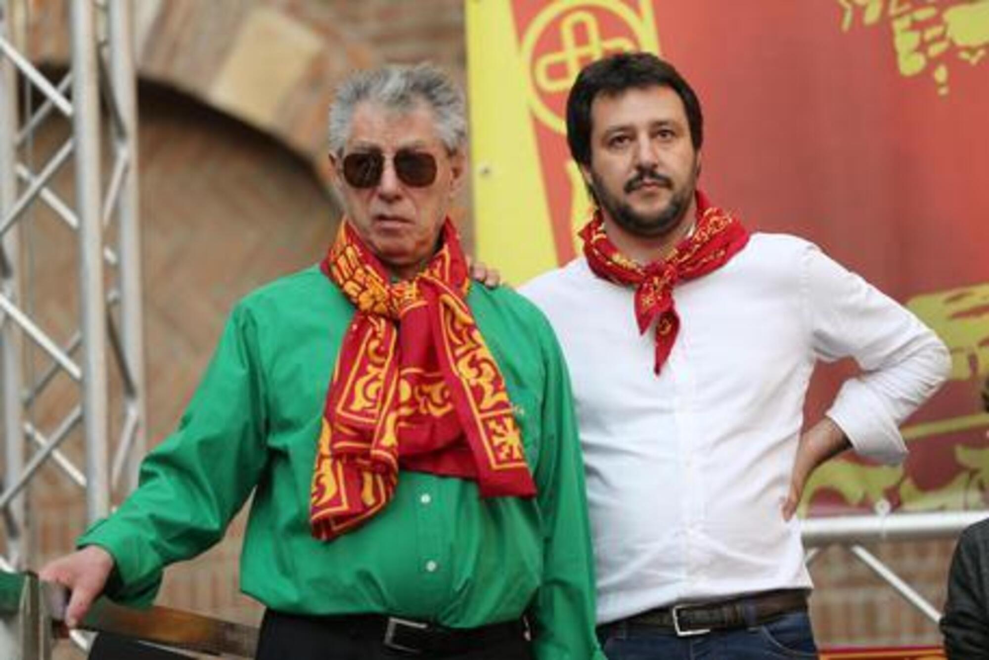 Matteo Salvini e Umberto Bossi ai tempi della Lega Nord