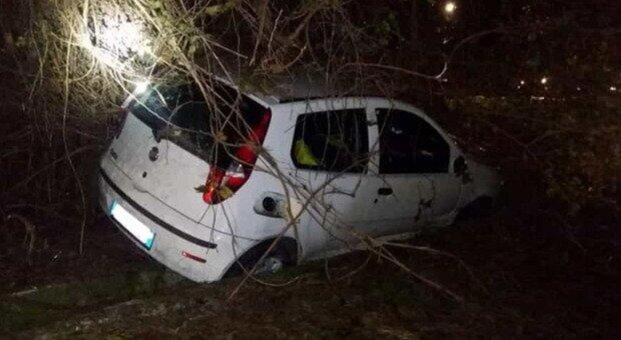 La Fiat Punto sulla quale viaggiavano i quattro giovanissimi