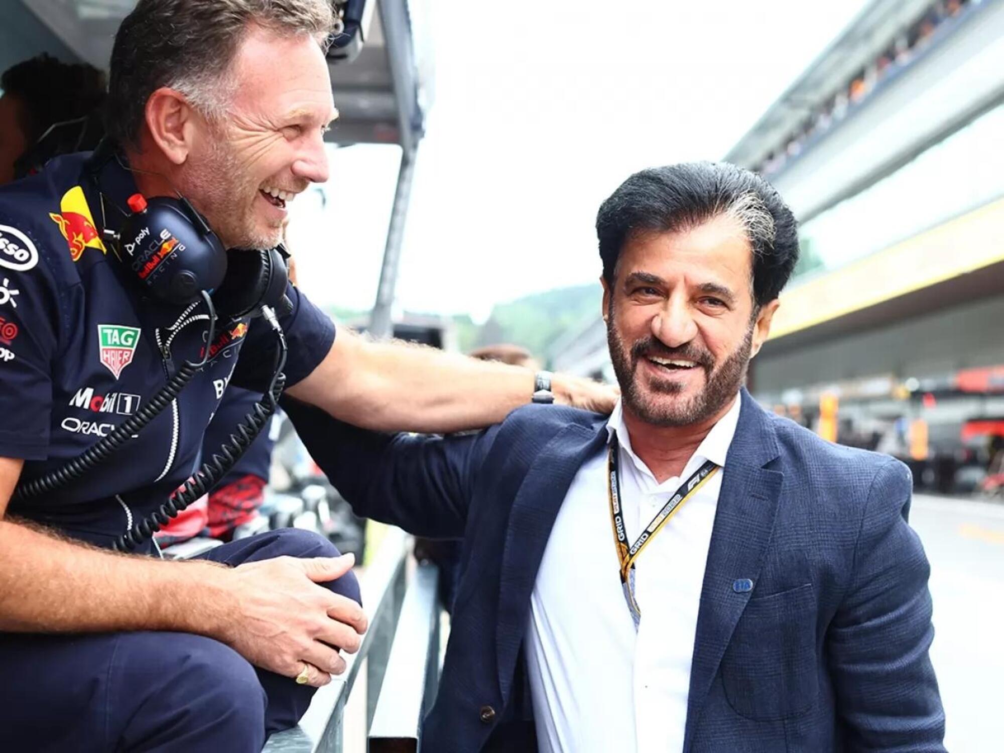 Mohamed Ben Sulayem con il team principal Red Bull Chris Horner