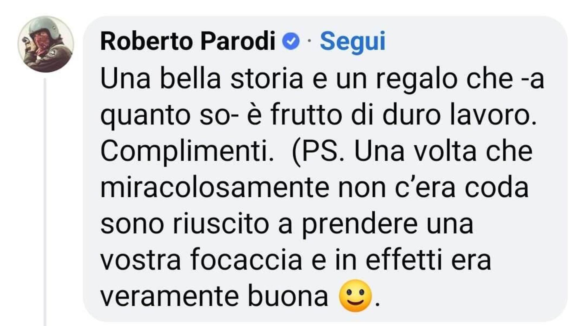 Roberto Parodi commenta il post dell&#039;Antico Vinaio