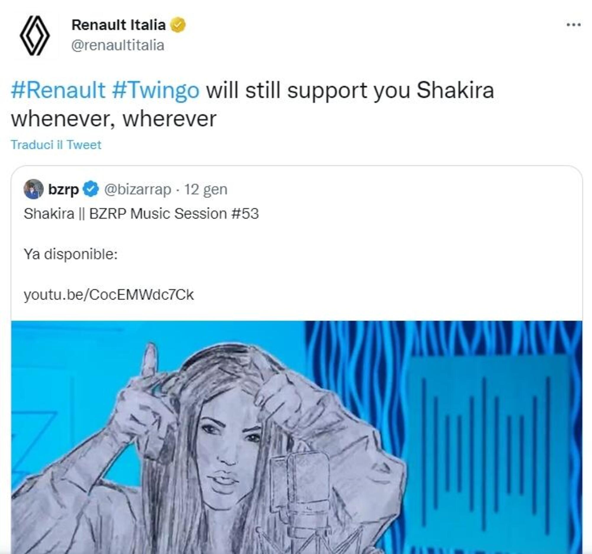 Il tweet di Renault Italia