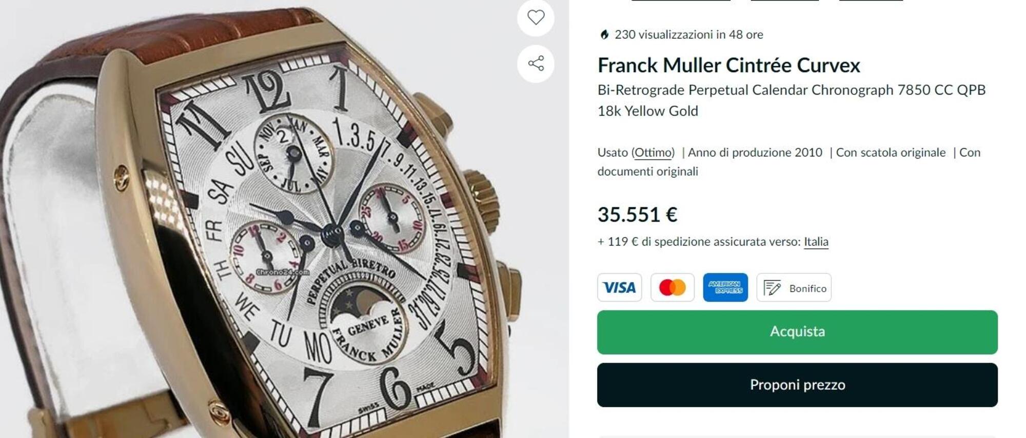 Un Franck Muller Cintr&eacute;e Curvex